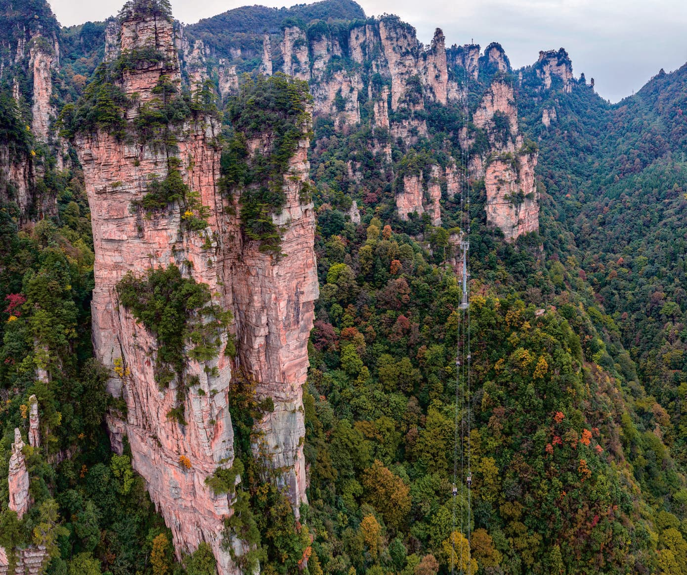 Official Tour Guide Manual photograph of the Tianzi Mountain Cableway