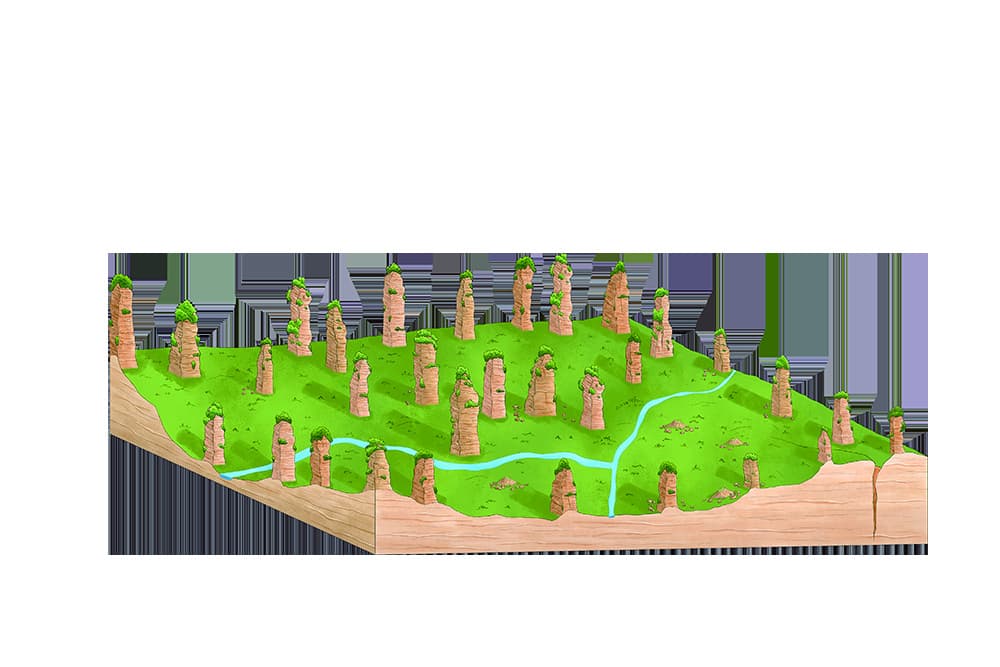 Official diagram of the old Zhangjiajie sandstone landform stage