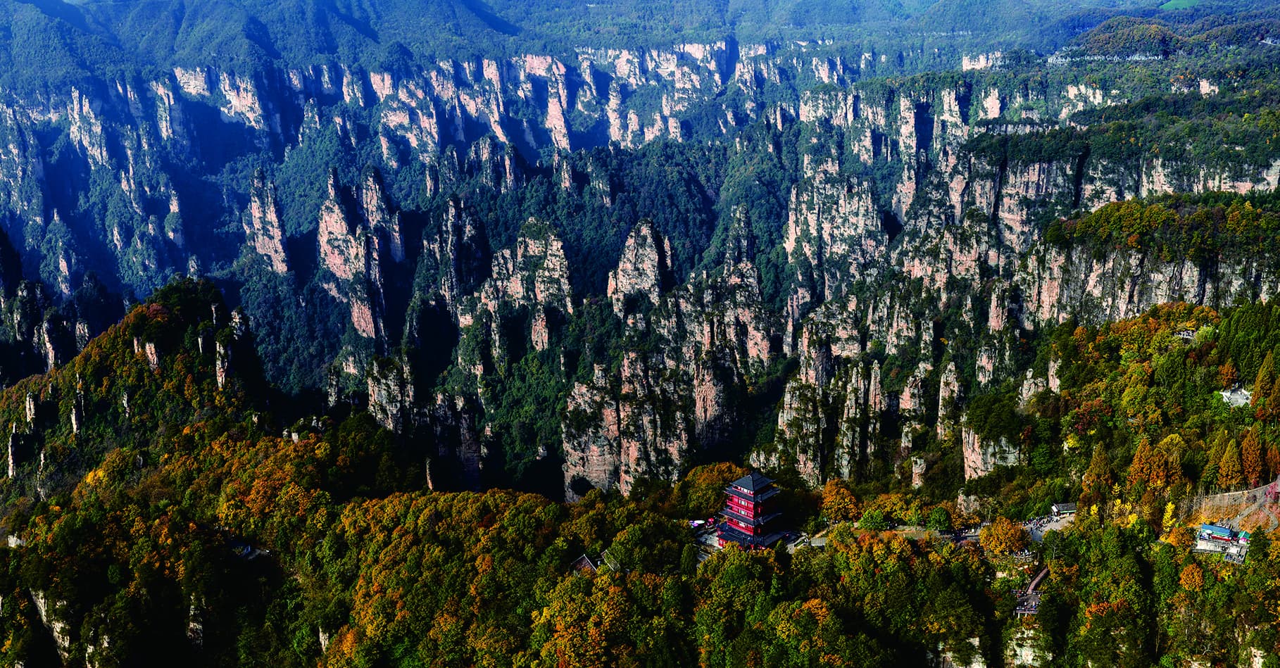 Official Tianzi Mountain panorama from the Tour Guide Manual