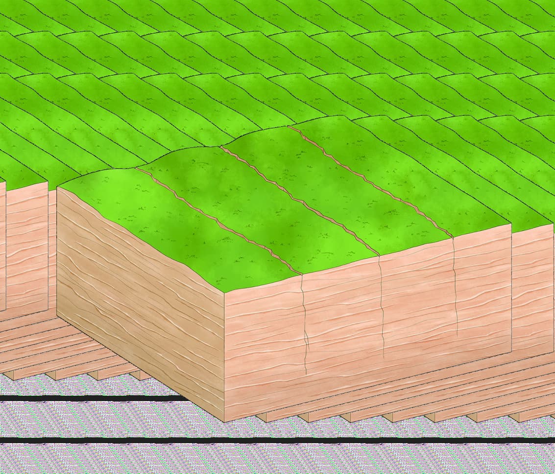 Official diagram showing parallel vertical joints in a quartz sandstone platform